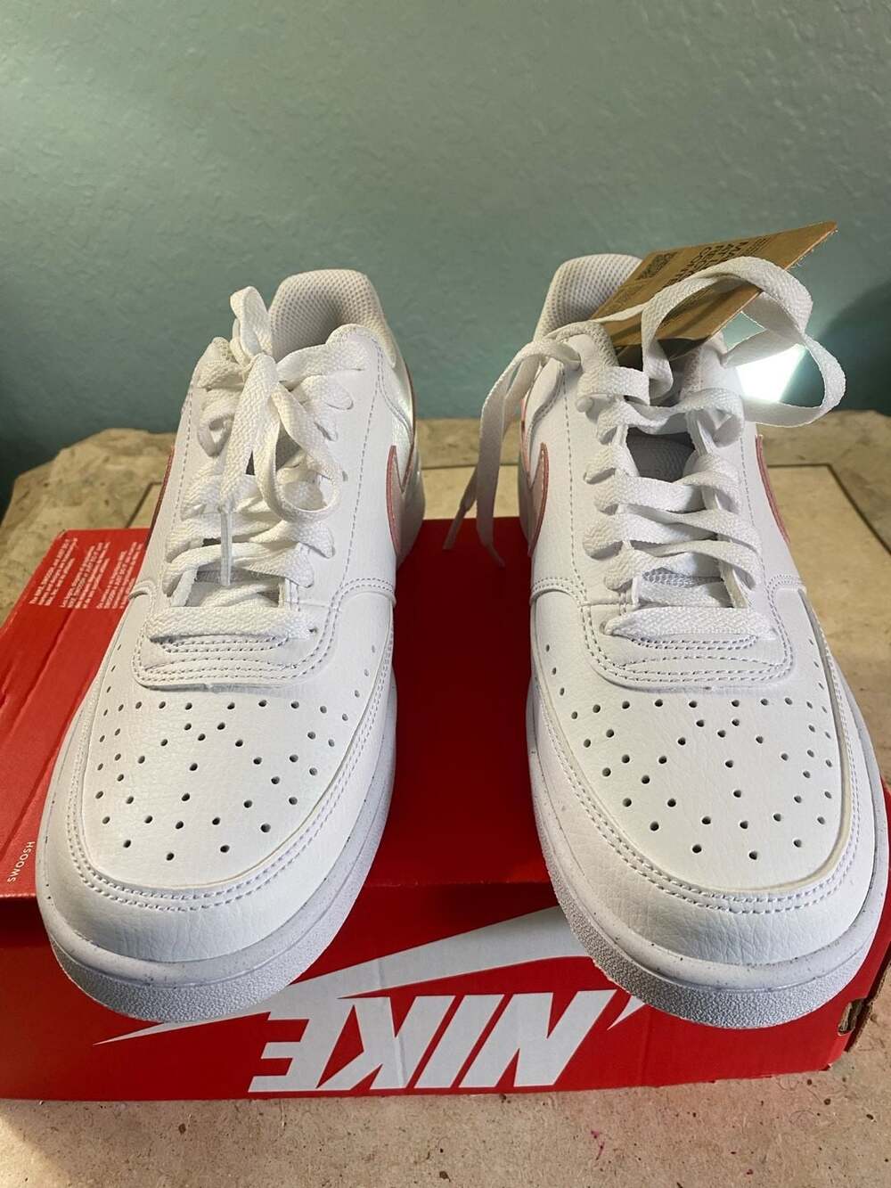Nike Women's Court Vision Low Next Nature White Pink Oxford DH3158-102